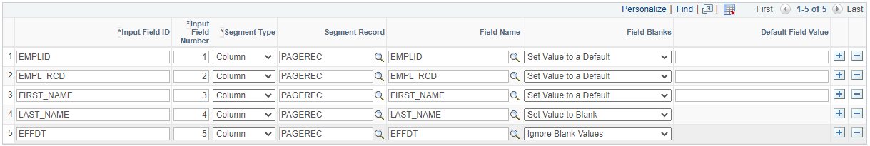 a screenshot of a possible setup table