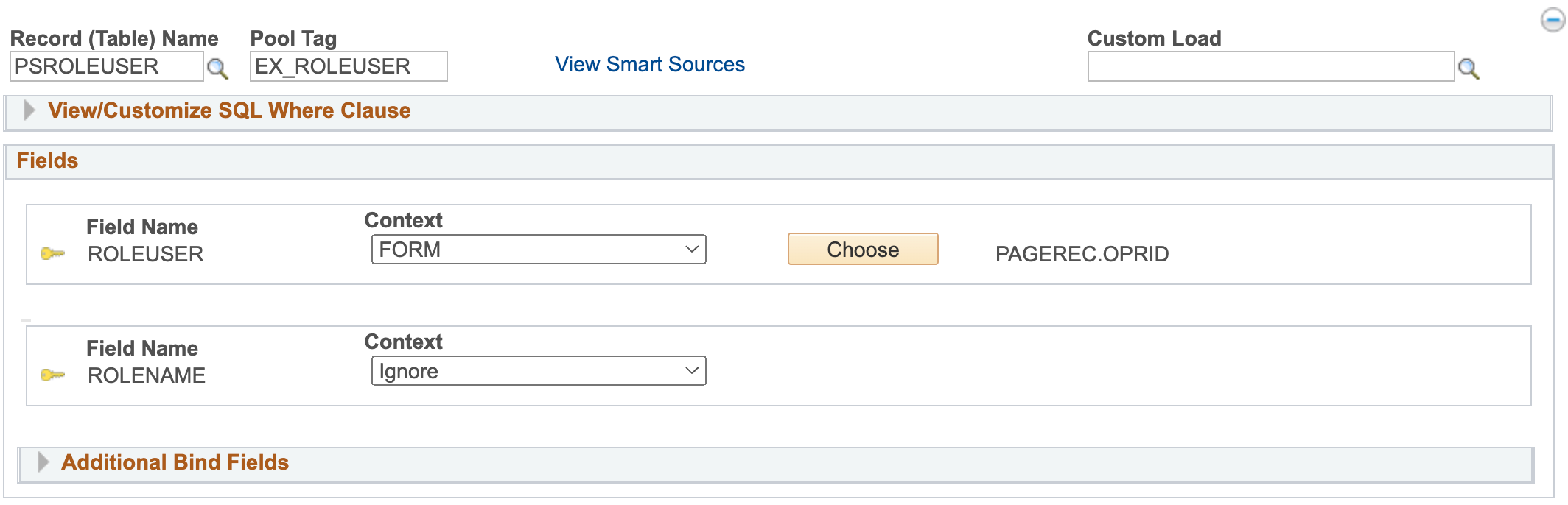 Screenshot of adding PSROLEUSER table to the datapool