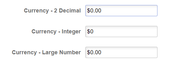 A screenshot of a fluid form from the WorkCenter showing currency fields in USD