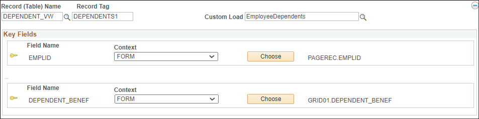 A screenshot with an example of the invalid configuration; a Data Pool record with a custom load and a key mapped to a grid field