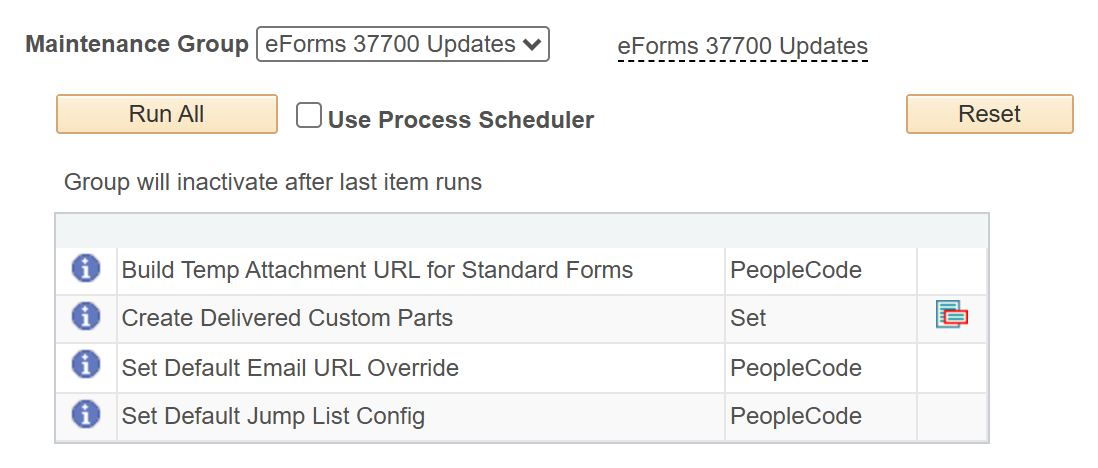 A screenshot of the System Maintenance process to be run
