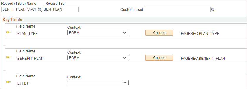 A screenshot demonstrating the aforementioned setup, with an EFFDT key (the lowest key in the Data Pool record) with a blank context in the Data Pool menu