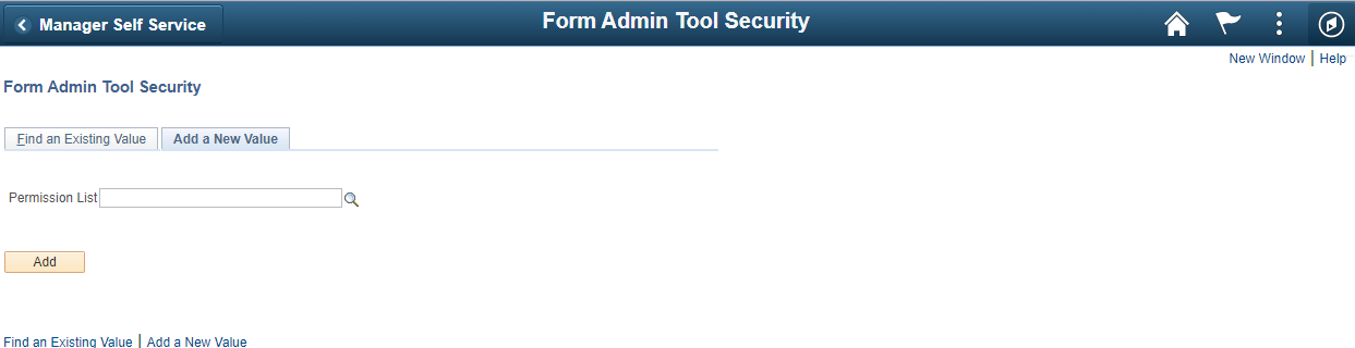 Screen shot of Add a New Value Tab
