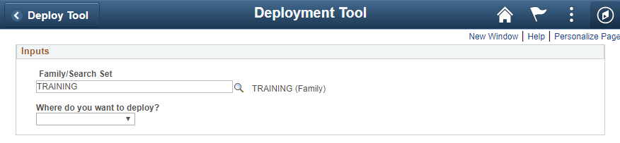 Screenshot Deployment Tool Family/Search Set