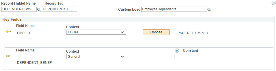 A screenshot with the ideal method of handling this situation via configuration, with the record key mapped to a blank constant value