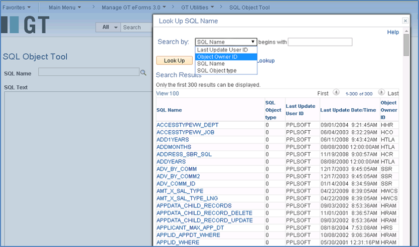 Screenshot of SQL Name Lookup