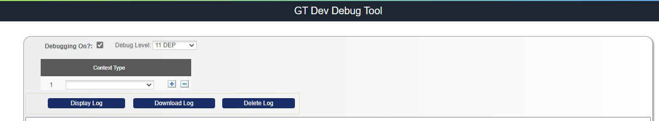 A screenshot of the GT Dev Debug Tool menu