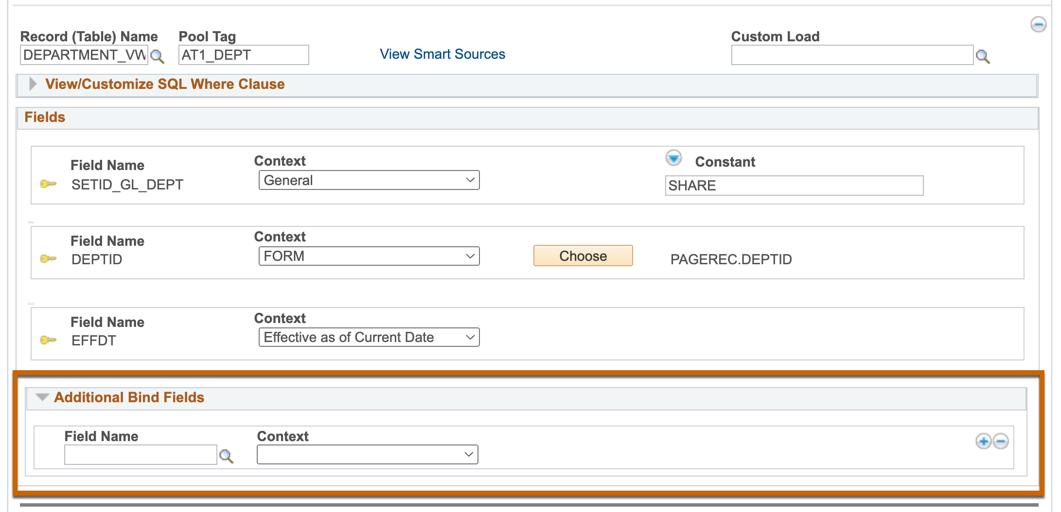 A screenshot of the Data Pool menu with the new &#39;Addistional Binds&#39; section highlighted