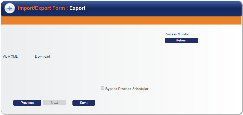 A screenshot of the Import/Export Form at the final step of the process