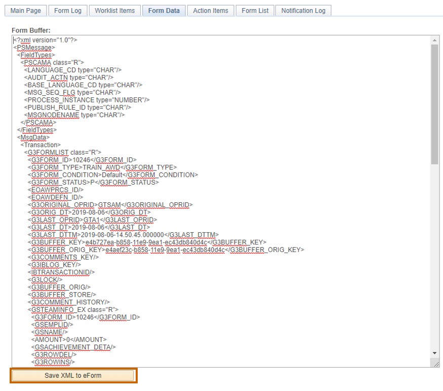 screen shot of form data tab user view who has update form data enabled