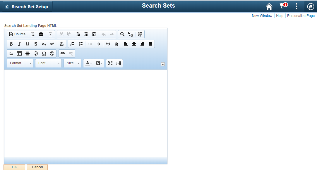 Screenshot of Search Set Landing Page HTML