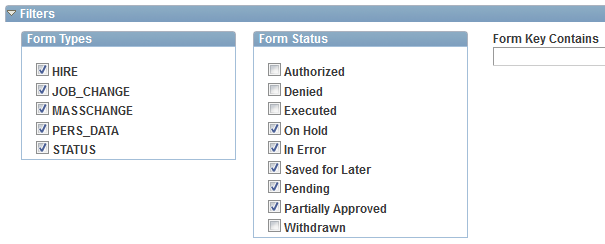 Screen shot filters section