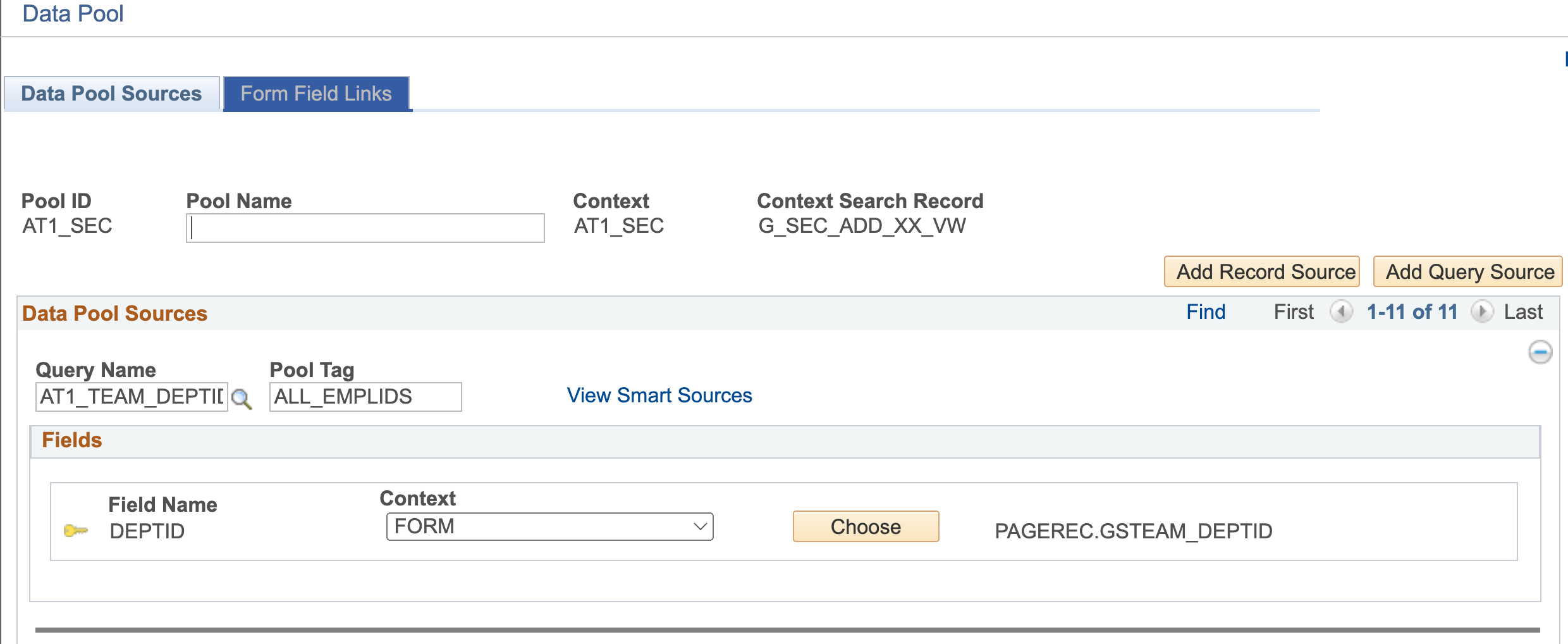 A screenshot showing a Data Pool with a Query referenced as a Data Pool Source