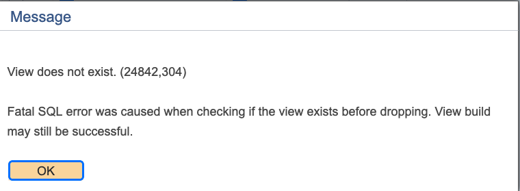 View does not exist error