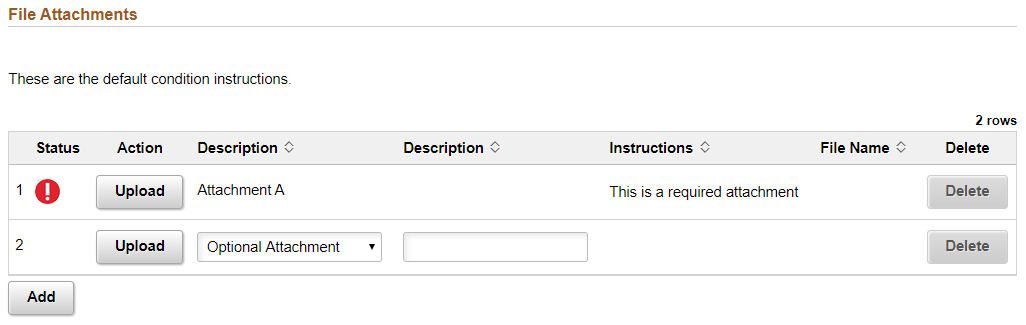 Screenshot Fluid attachment grid - one required, one optional, incomplete