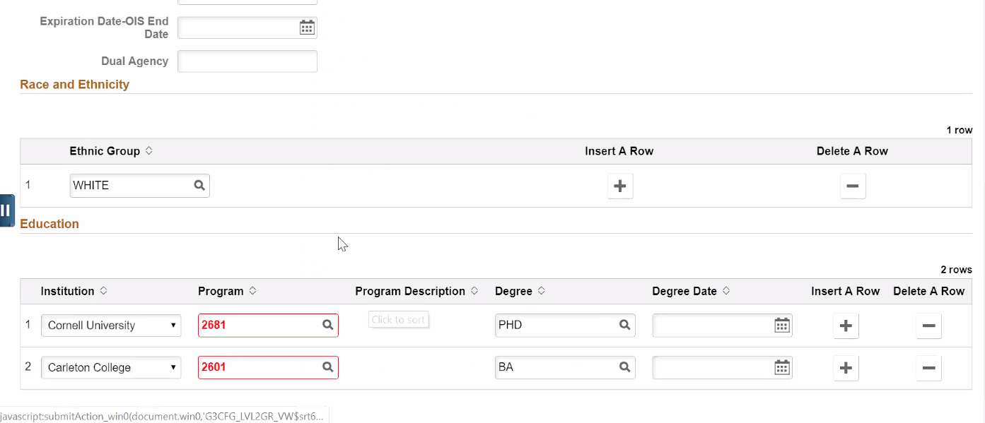 A screenshot with the &#39;Position&#39; fields highlighted red in a grid segment