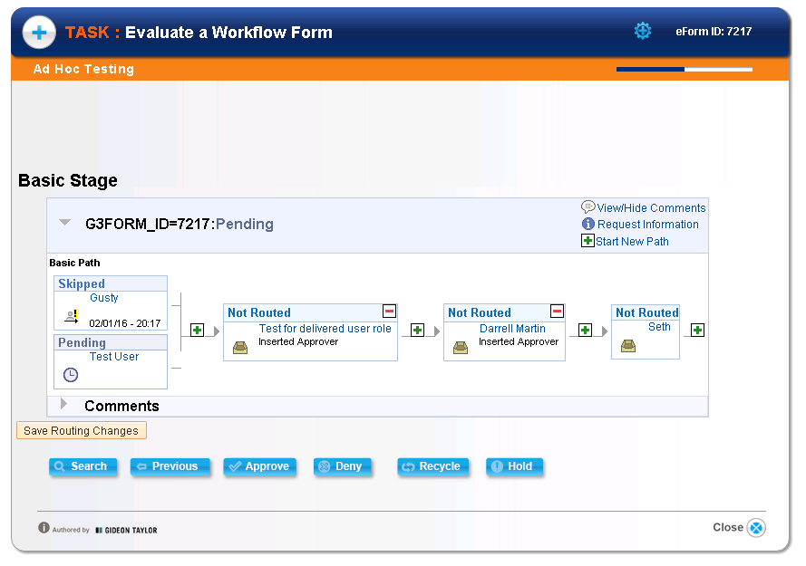 A screenshot of the Ad Hoc menu with the &#39;Save Routing Changes&#39; button at the bottom of the screen