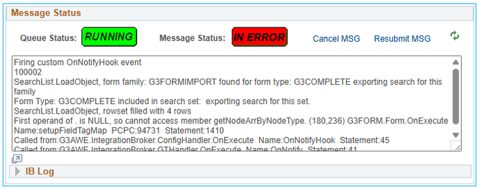 Admin Tool Message Status