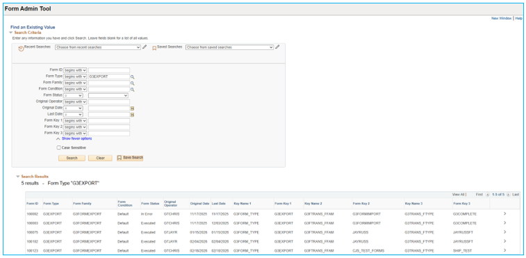 Admin Tool Search