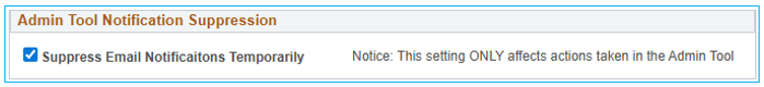 Admin Tool Suppress