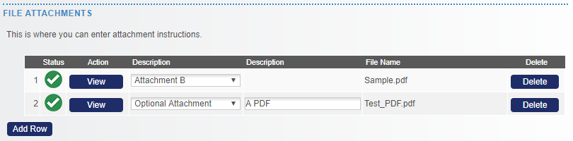 Screenshot Attachment grid – optional attachment row, attached document