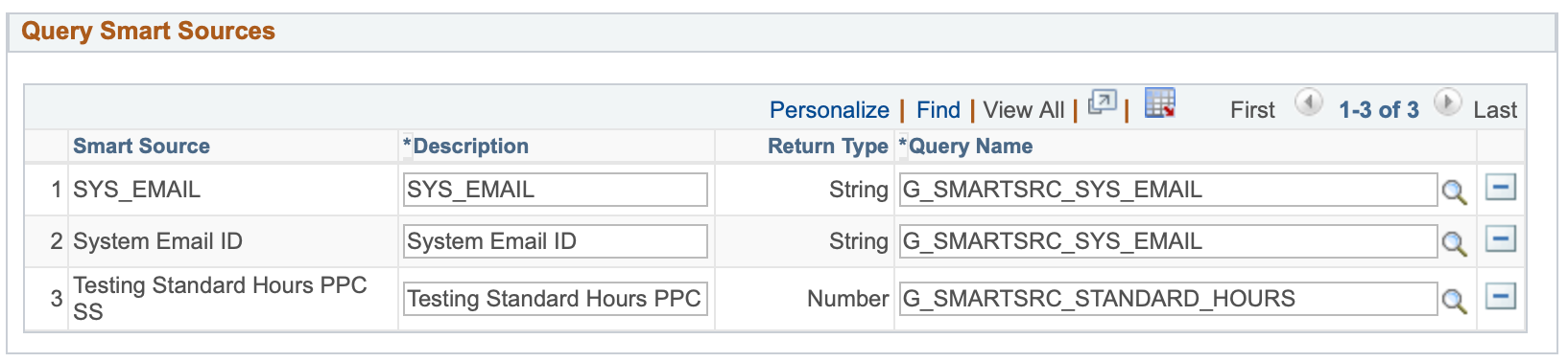 Screen shot of Query Smart Sources