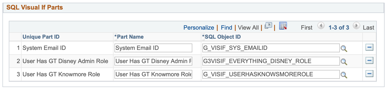 Screen shot of SQL Visual If Parts