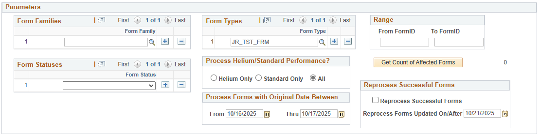 A Screenshot of the new Bulk eForm Processing page.