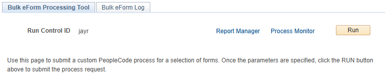 A Screenshot of the new Bulk eForm Processing page.