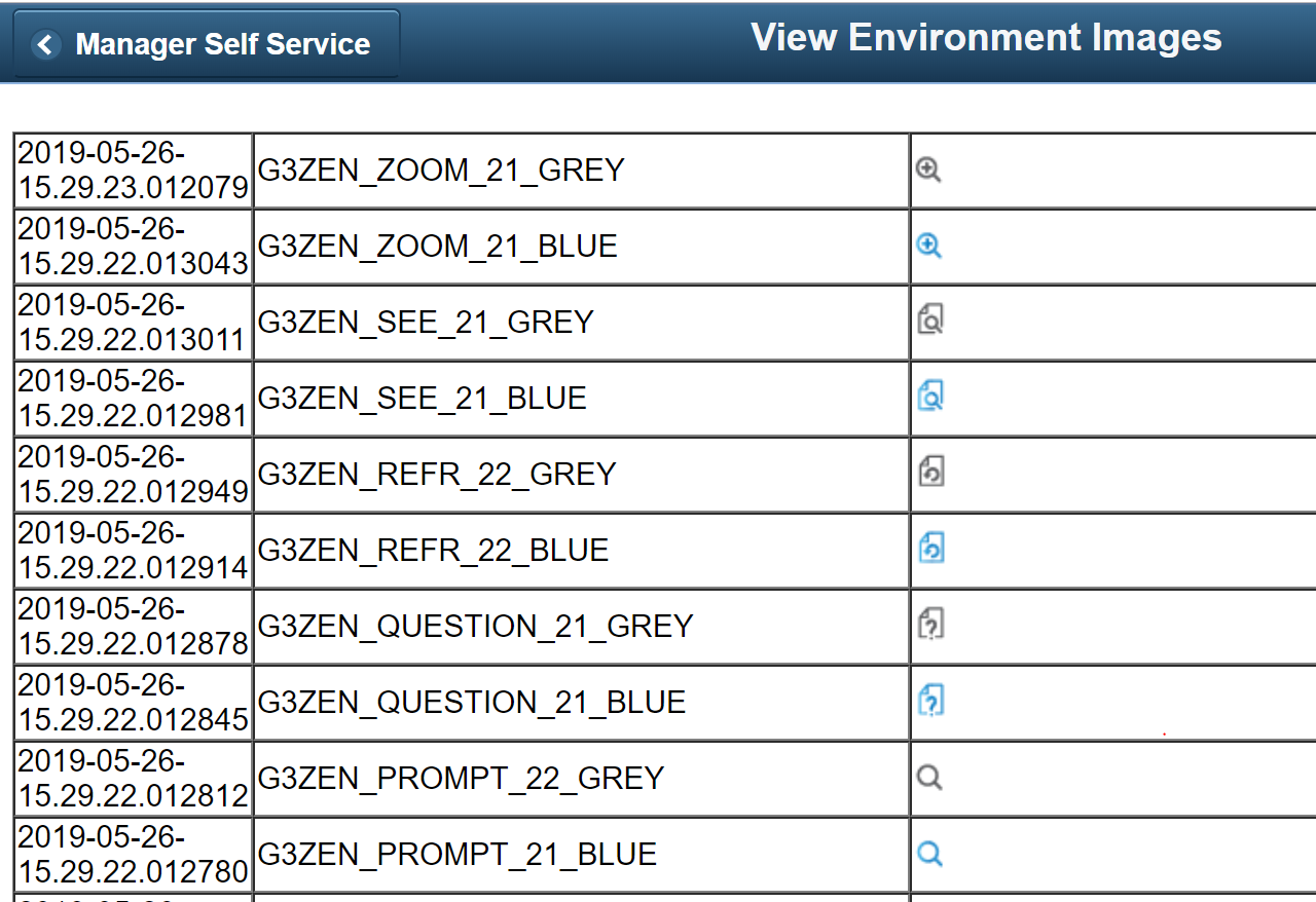 A screenshot of the window showing the environment Images