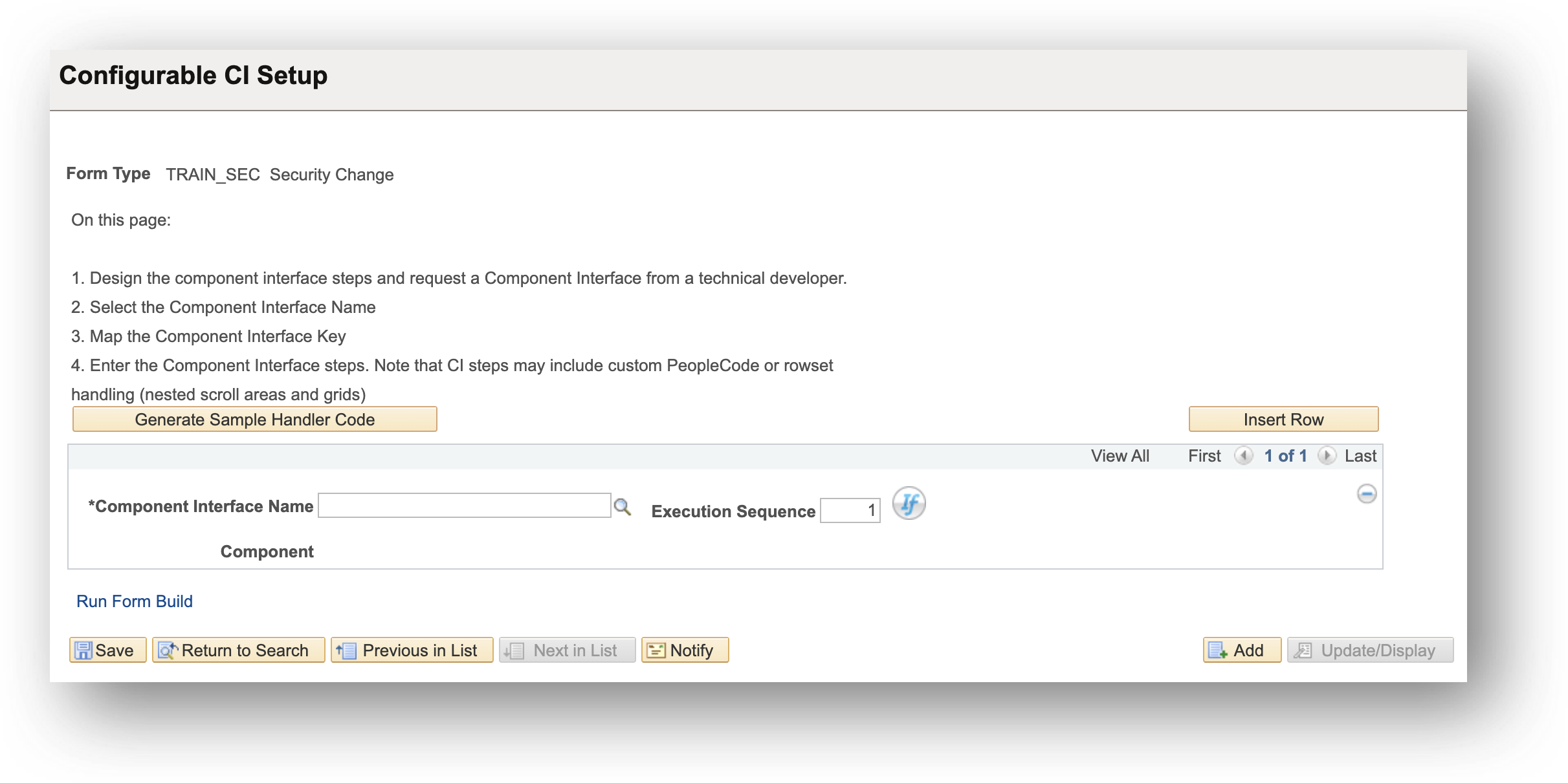 A screenshot of the fields needed to set the component interface definition