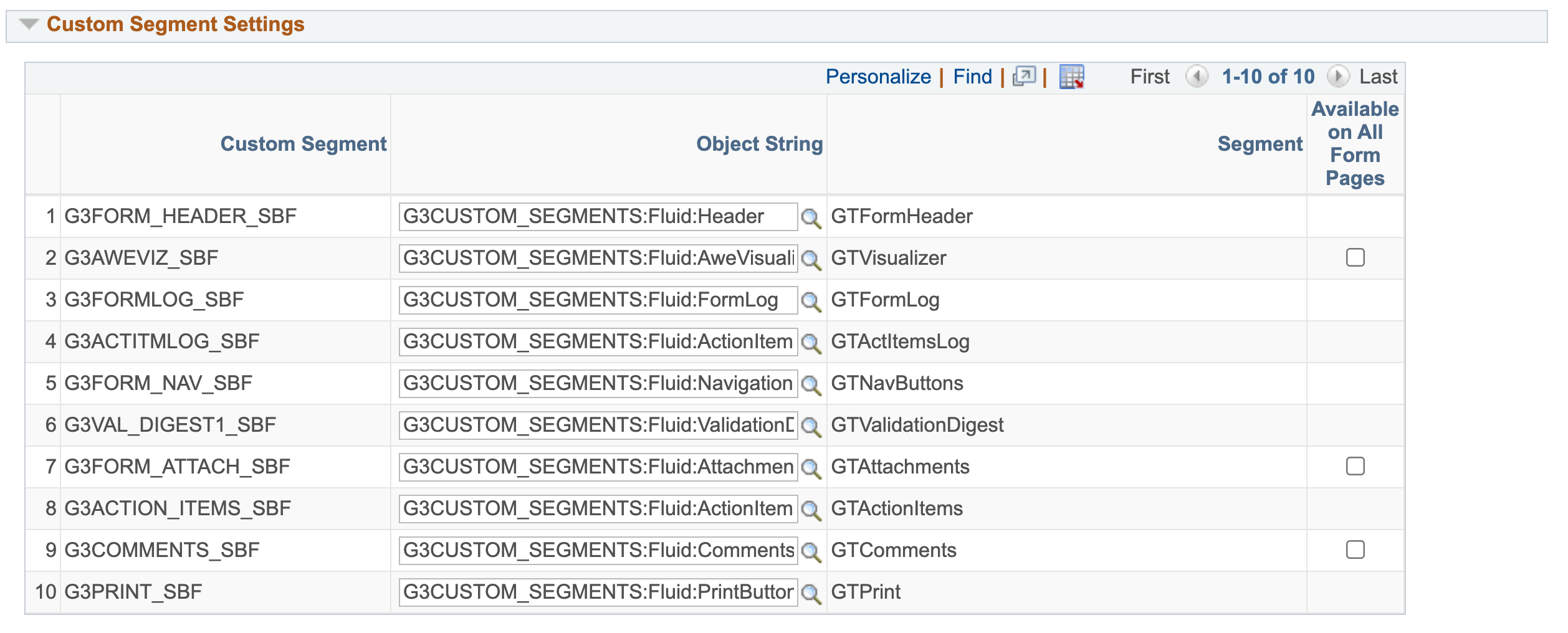 A screenshot of the &#39;Custom Segment Settings&#39; section of the Data tab