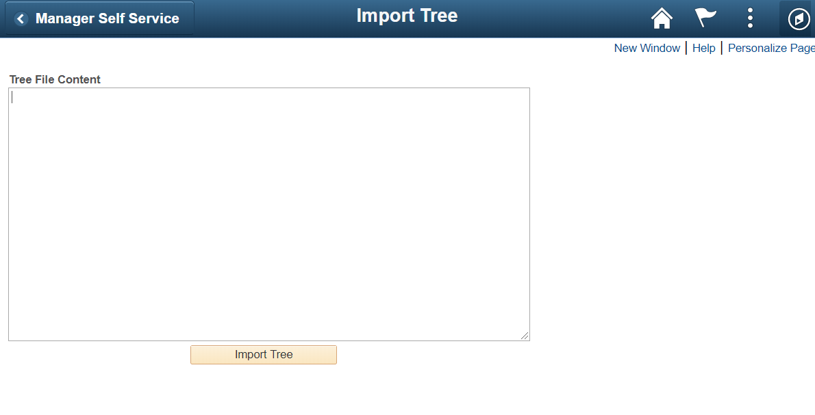 A screenshot of the Import Tree utility