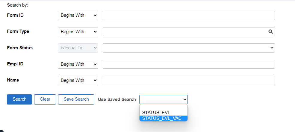 a screenshot showing the new saved search in the dropdown