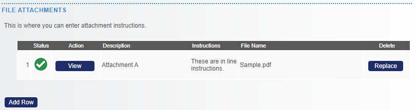 Screenshot Attachment Grid – pre-loaded required attachment with completed row 