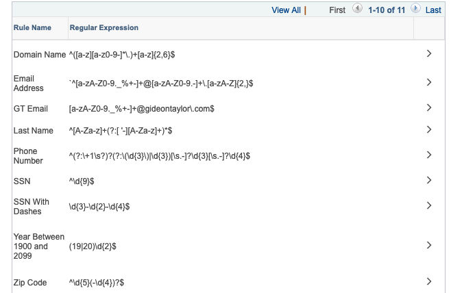 A screenshot of the Format Rule Search Results