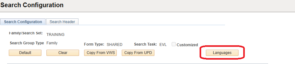 a screenshot showing the languages button on the search configuration tab