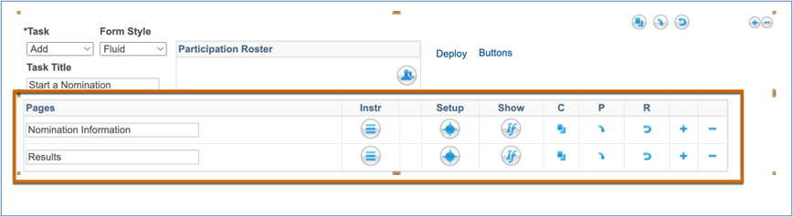 A screenshot of an Add Task in Form Setup with two pages