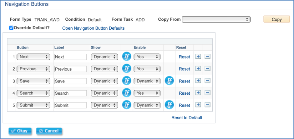 A screenshot of the Nav Buttons window in Page Setup