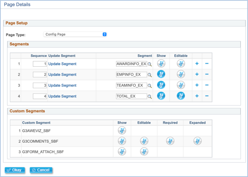 A screenshot of the Page Details section with four segments