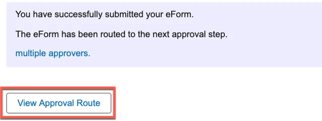 A screenshot of the 'View Approval Route' Button